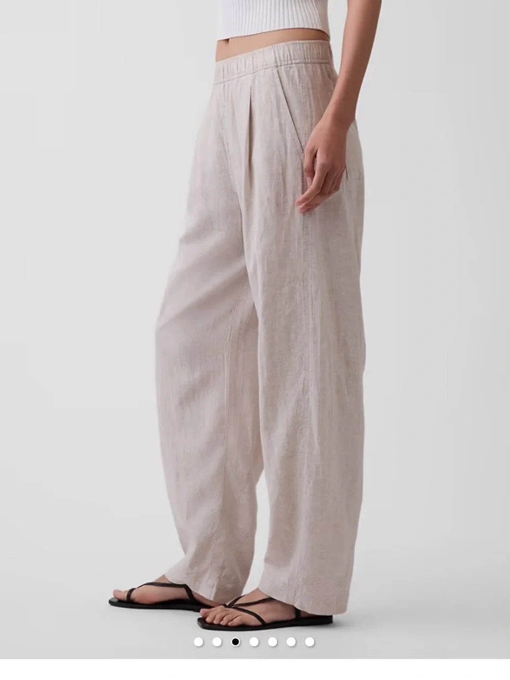 GAP NWT beige linen pants S - Picture 4 of 4